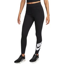 Nike High-Waisted Graphic Womens Tight Pamuklu Kadın Tayt Siyah
