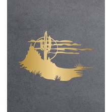 Sticker Dizayn Kaktüs ve Vahşi Batı Sticker - Araba Oto Motosiklet Karavan Cam Sticker - 00126