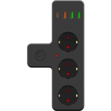 Özbience Termal Akım Koruma Soketli 20W Priz Seti, USB ve Type-C Girişli