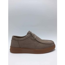 Retto Hakiki Deri Nubuk Bağcıklı Kum Rengi Esnek Kauçuk Tabanlı Erkek Ayakkabı C-93253076RTTO