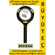 Wintoup Özel Üretim Sert Plastik Saplı Gün Işığı Smd Göz Yormaz El Merceği Pilli LED Işıklı Büyüteç 24 cm