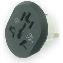 Skygo Tek-Iş Türk Fişi Erkek – Seyahat Adaptörü | F Tipi Erkek → Çoklu Ülke Dişi Giriş | Amerika, Ingiltere, Çin, Avustralya, Italya, Hindistan, Isviçre Uyumlu | 250V – 16A