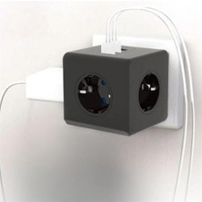 Özbience Iki Çocuk Güvenli 3 Priz ve 3 USB Girişli Termal Akım Korumalı Küp Priz