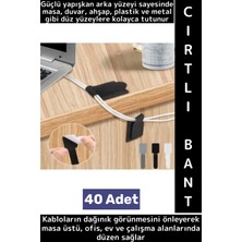 Wintoup Montanjsız Masa Üstü Ev Ofis Kablo Karışıklık Düzenleyici Şık Kendinden Yapışkanlı Cırt Bant 40 Adet