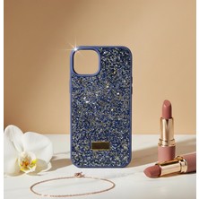 TeknoŞen Iphone 13/14 Uyumlu Mavi Diamond Taşlı Lüx Kılıf