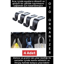 Wintoup Kolay Montaj Oto Organizer Çanta Kıyafet Küçük Eşya Düzenleyici Şık Araba Koltuk Arkası Askı 4 Adet