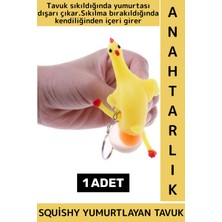 Wintoup Eğlenceli Hediyelik Komik Stres Giderici Duyusal Uyarıcı Kauçuk Squishy Yumurtlayan Tavuk Anahtarlık