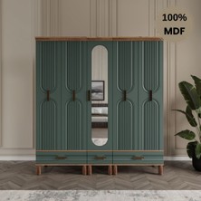 Flances Laçin 5 Kapaklı Çekmeceli Mdf Gardırop