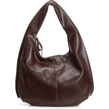 Adelina Bags Acı Kahverengi Salaş Büyük Boy Yumuşak Dokulu Shopper Kol ve Omuz Çantası