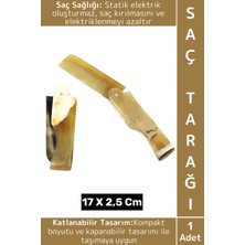 Wintoup Kompakt Cep Çanta Boy Katlanabilir Saç Kırılması Elektriklenme Azaltan Doğal Kemik Şık Saç Tarağı