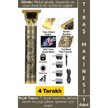 Wintoup Premium T Bıçak 4 Taraklı Sakal Ense Çizik Şekillendirme Şık Tasarım Kablosuz Şarjlı Tıraş Makinesi
