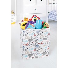 Helen's Home Dinazor Figürlü Büyük Boy Kapaklı Oyuncak Çocuk Odası Kutusu 40X40X45CM