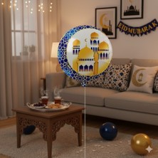 Dodomar 45 cm Ramazan Kubbeli Hilal Figürlü Mavi Folyo Balon - Ramazan Dekorasyon Balonu