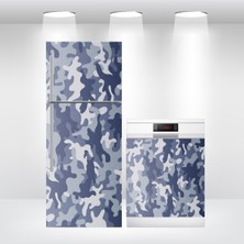 Buzdolabı ve Bulaşık Makinesi Kapak Kendinden Yapışkanlı Folyo Kaplama Kamuflaj Askeri Desen İBMB014