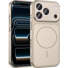 Case 4u Apple iPhone 17 Pro Max Kılıf  M-Safe Şarj Özellikli Kamera Korumalı Formen Kapak Gold
