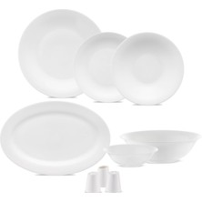 Jumbo Merlem 55 Parça 12 Kişilik Yemek Takımı Beyaz