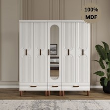 Flances Laçin 5 Kapaklı Çekmeceli Mdf Gardırop