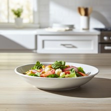 Külsan D3219.PW - Diamond 6'lı Beyaz Çukur Yemek Tabak Seti 19,5 cm, Thermoset Melamin 