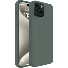 Marsilyan iPhone 15 Plus Kılıf First Silikon - Koyu Yeşil