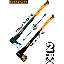 Rotor Fiber Saplı 2000GR+1360GR 2’li Balta Seti