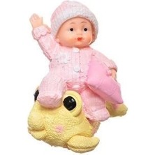 Güvenli Sepet  Decotown Hediyelik Sevimli Pembe Bebek Biblo Polyester Süs Eşyası