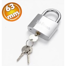 Hırsızlığa Karşı Korumalı Çelik Kilit Işyeri Kepenk Kapı Asma Kilit 63 mm 3 Anahtarlı