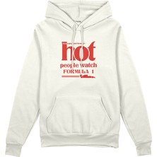 The Lucid Lab Hot People Watch Formula 1 Oversize Hoodie - Beyaz