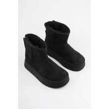 Kız Çocuk Siyah Cırtlı Hafif Içi Yünlü Kaydırmaz Taban Bot