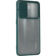 Azrlya Newface Oppo Reno 5 Lite Kılıf Palm Buzlu Kamera Sürgülü Silikon - Yeşil