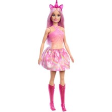 Barbie Unicorn Temalı Bebek Pembe Saçlı HRR13
