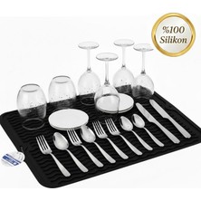 Neler Geldi Neler Siyah 40X30CM %100 Silikon Bulaşık Kurutma Matı Bulaşık Altlığı,bulaşık Kurutmalığı Bulaşık Pedi