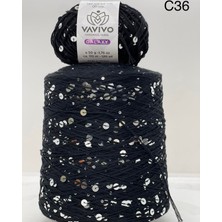 Vavio Fantazi Iri Pullu El Örgü Ipi 50GR - Siyah