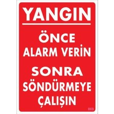 Afrodit AVM Yangın Nasıl Söndürülür Uyarı Levhası 25X35 KOD:869