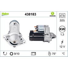 Valeo 438183 Marş Motoru 12V 1.1kw 9 Diş Astra F-G-H-J-Corsa B-C-D-E-Insıgnıa A-Merıva-Vectra A-B-C-Adam D6RA293 Aveo-Kalos-Lacettı-Rezzo 1.0-1.2-1.3-1.4-1.6-1.8-2.0 1202003-93184533-25187957-25186107