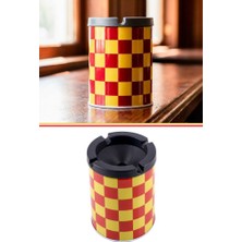 Flora Galatasaray Desenli Metal Gövdeli Kokusuz Dumansız Küllük, Koku Hapsetme Özellikli Şık Tasarım