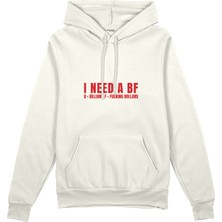 The Lucid Lab I Need A Bf Oversize Hoodie - Beyaz