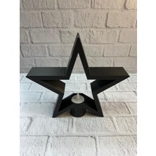 Najmaddin.com Siyah Yıldız Şeklinde Mumluk Loş Işık Dekor Aksesuarı