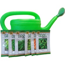 Paşa Tohumculuk Tohum Seti Bahçe Sulama Bidonu 10LT+ Roka+ Havuç+ Semizotu+ Maydanoz+ Dereotu+ Marul Tohumları 10GRLIK