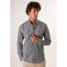 Felix Hardy Erkek Kareli Uzun Kollu Gömlek - Siyah