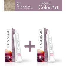 Viored ColorArt 2'li Tüp Boya 60 ml 9.1 Küllü Açık Sarı