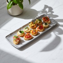 Külsan 41028.GG - Polaris 6'lı Gri Granit Efektli Dikdörtgen Tabak Seti 28,5X12 Cm, Thermoset Melamin