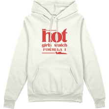 The Lucid Lab Hot Girls Watch Formula 1 Oversize Hoodie - Beyaz