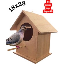 ncy Ahşap Kumru Güvercin Kuş Yuvası Dış Mekan Suya Dayanıklı 18X28