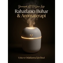 Countra 220 ml LED Işıklı USB Şarjlı Hava Nemlendirici ve Aroma Difüzörü Beyaz