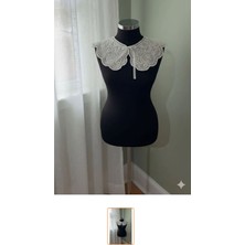 Pamuk Fisto Dantel Yaka (Saten Kurdele Bağlamalı)