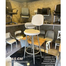 Yeni Dolce Bar Sandalyesi Ekru Babyface Kumaş,cappucino.65 cm Oturum Yüksekliği