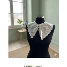 Pamuk Fisto Dantel Yaka (Saten Kurdele Bağlamalı)