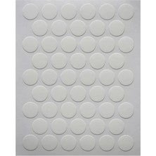 Yapışkan Mobilya Tapa, Beyaz, Parlak, Ø=14 mm (1p=50 Adet)