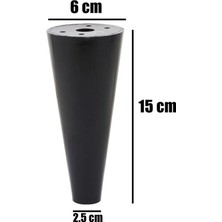 Ayak Orta Konik, Siyah, 15 Cm, Pvc