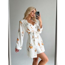 Gece İncisi Saten Gecelik Sabahlık Takım